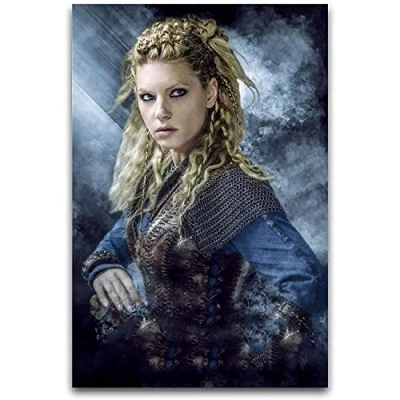 Abbildung von GPEIHANG Leinwand Bilder Kunst Wikinger Lagertha für Raumdekoration Malerei Poster Druckt Gedruckte 23.6&quot;x35.4&quot;(60x90cm) Kein Rahmen