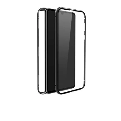 Abbildung von Black Rock 360 Glass Case Hülle für Huawei P30 I Magnetverschluss, TPU, Cover, kabellos Laden, Kratzschutz (Transparent mit schwarzem Rahmen)