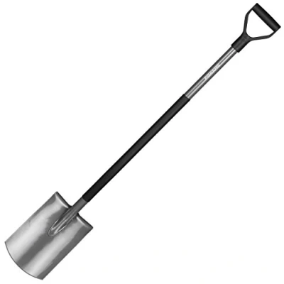 Abbildung von Fiskars Gärtnerspaten für weiche, steinarme Böden, Rund, Länge: 125 cm, Hochwertiger Borstahl, Grau/Schwarz, Ergonomic, 1001411, 125.5 x 19.5 12.5 cm