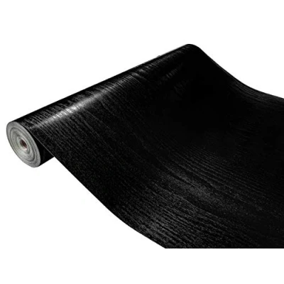 Abbildung von DecoMeister Klebefolie in Holz Optik Holzfolien Deko Folien Holzdekor Selbstklebefolie Möbelfolie Selbstklebend Fertigrolle Folie für Möbel Blackwood 45x740 cm