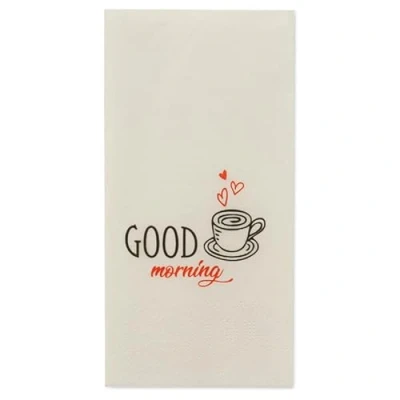 Abbildung von 2000 Motivservietten Frühstücks Servietten weiß mit Motiv &quot;Good Morning&quot; Tissue 33x33cm 2lg 1/8 Falz