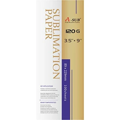 Abbildung von A SUB Sublimationspapier für Tassen Größe, 89 x 229 mm, 100 Blatt, 120 g/m², kompatibel mit Epson, Sawgrass, Ricoh, Brother Sublimationsdrucker