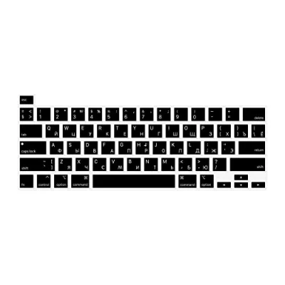 Abbildung von MiNGFi Russisch Silikon Tastatur Schutz Abdeckung für MacBook Pro 16&quot; M1 (2019+) Modell A2141 13&quot; (2020+) A2338 A2289 A2251 US/ANSI Tastaturlayout Schwarz