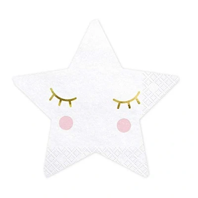 Abbildung von PartyDeco Little Star Sternservietten 16x16cm 20 Stk. Geburtstag Weihnachten Babyparty