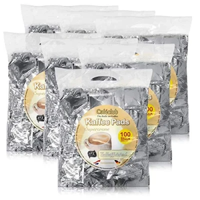 Abbildung von 7x Cafeclub Entkoffeiniert Kaffeepads Megabeutel je 100 stk. einzeln verpackt