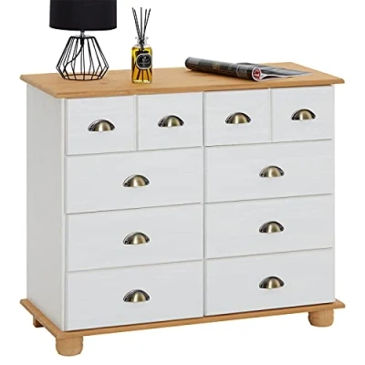Abbildung von IDIMEX Kommode COLMAR, Schubladenschrank Apothekerschrank Sideboard, 8 Schubladen wei