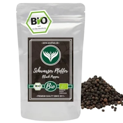 Abbildung von Azafran BIO Pfeffer (Pfefferkörner ganz) Pfeffermühlen geeignet schwarz 250g