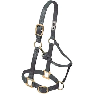Abbildung von Weaver Leather Unisex Erwachsene Original verstellbares Kinn und Halfter mit Schnappverschluss, 2,5 cm, Grau (Graphite//Nature&#039;s Delight), Yearling Horse
