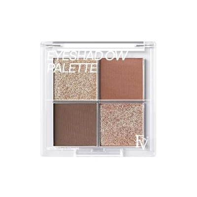 Abbildung von FV Lidschatten Palette Hochpigmentierte 4 Farben Eyeshadow, Langanhaltend &amp; Knitterfrei, Natürliches Makeup Finish (Dark Brown)