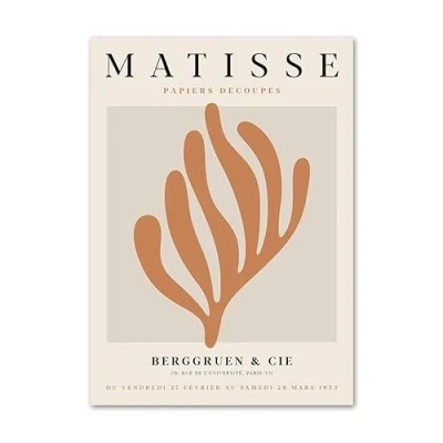 Abbildung von Orjdjz Wxkbl Henri Matisse Poster Licht Orange Korallenblatt Leinwand Wandkunst Drucke Malerei Bild für Wohnkultur 50x70cm Kein Rahmen