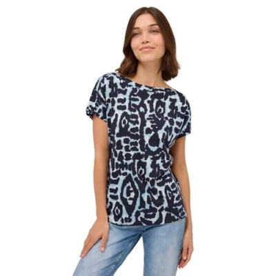 Abbildung von CECIL Damen 3227479 Gemustertes T Shirt, urban Dark Blue, Small