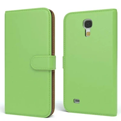Abbildung von EAZY CASE Tasche kompatibel mit Samsung Galaxy S4 Mini Schutzhülle Standfunktion Klapphülle Bookstyle, Handytasche Handyhülle Magnetverschluss und Kartenfach, Kunstleder, Grün