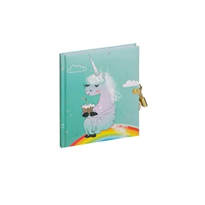 Abbildung von 5 x Pagna Tagebuch Einhorn 15,5x18cm 128 Seiten mit Schloss blanko