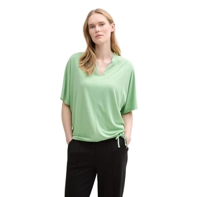 Abbildung von TOM Tailor V NECK Tshirt basic, Damen, Größe: 3XL, True green