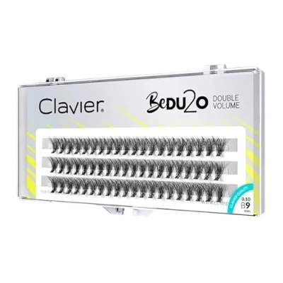 Abbildung von Clavier Künstliche Wimpern in Büscheln BeDu2o Double Volumen einem Büschel Verschiedene Längen von 8 bis 14 mm Ultravolumen, für einen perfekten Look (9MM)