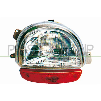 Abbildung von PRASCO RN0254833 Scheinwerfer rechts H4 gelb mit Blinklicht für Rechtsverkehr Lampenträger ohne Stellmotor LWR RENAULT: TWINGO 1