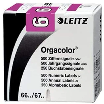 Abbildung von Leitz 66061000 Orgacolor Ziffernsignal 6, 500 Stück, violett