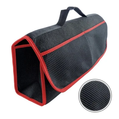 Abbildung von L &amp; P Car Design Organizer Kofferraumtasche Auto in schwarz mit rotem Saum