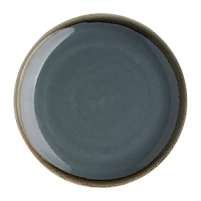 Abbildung von Olympia Kiln Round Coupe Plates Set 230 mm/9 inch (6er Pack), Ozeanblau, Mikrowellen und spülmaschinenfest, rustikaler handgemalter Rand, reaktive Glasur, BS4034 zertifiziert, SA282