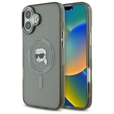 Abbildung von CG MOBILE Karl Lagerfeld KLHMP16SHLSKIK Hülle für iPhone 16 6.1&quot; Schwarz hardcase IML Metal Head