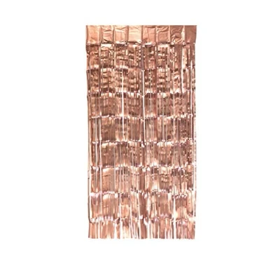 Abbildung von Creativery Lametta Vorhang 50x100cm mit 6mm Breiten Fransen Party Vorhang, Farbauswahl:Rosegold/matt