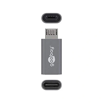 Abbildung von Goobay 55553 USB 2.0 Hi Speed Adapter, C Buchse auf Mico Stecker (Typ B), Unterstützt Charging &amp; Sync, grau