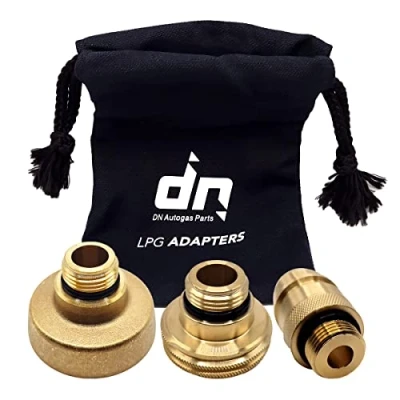 Abbildung von Gomet LPG GPL Autogas Tank Nachfülladapter Set M22 für All Europe ACME DISH EURONOZZLE mit einem Beutel RHT