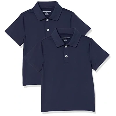 Abbildung von Amazon Essentials Jungen Active Funktions Poloshirts, 2er Pack, Marineblau, 8 Jahre