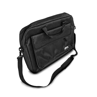 Abbildung von ultron Case Plus kompakte Laptoptasche, Umhängetasche/Tragetasche mit Taschen zur Aufbewahrung von Zubehör, für Laptops bis zu 17,3 Zoll (42 cm), Schwarz, 1 Stück