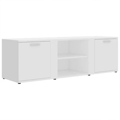 Abbildung von vidaXL TV Schrank mit 2 Türen Fächern Möbel Lowboard Fernsehtisch Fernsehschrank Sideboard HiFi Weiß 120x34x37cm Holzwerkstoff