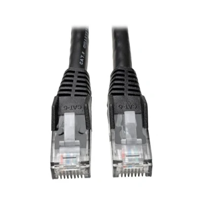 Abbildung von Eaton Cat6 Gigabit Snagless Molded UTP Patch Ethernet Kabel, RJ45 Stecker auf schwarz, 15 Fuß / 4,5 Meter (N201 015 BK)