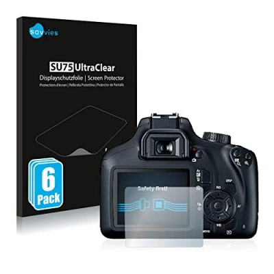 Abbildung von Savvies 6 Stück Schutzfolie für Canon EOS 4000D Displayschutz Folie Ultra Transparent