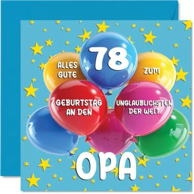 Abbildung von Stuff4 78. Geburtstagskarte Opa Unglaublichsten der Welt Geburtstagskarten für 78 Jahre von Enkel Enkelin, 145mm Geburtstag Glückwunschkarten