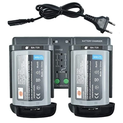 Abbildung von DSTE® 2Pack LP E4N(10.8V/3350mAh) Akku + DMH26A 3 in one Power Batterie Ladegerät Kompatibel für E19 Canon EOS 1D X Mark II,EOS X,EOS IV,EOS 1Ds III,EOS III Kamera