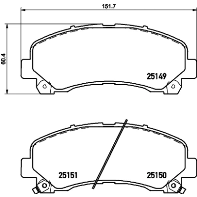 Abbildung von HELLA 8DB 355 020 171 Bremsbelagsatz mit akustischer Verschleißwarnung Zubehör ISUZU: D Max II Pickup, 1 Pickup
