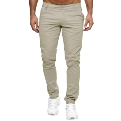 Abbildung von Elara Herren Chino Hose Slim Fit Stretch Chunkyrayan MEL009 Taupe 31/32
