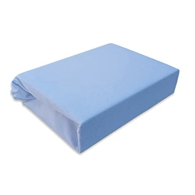 Abbildung von Spannbettlaken Kinderbett JERSEY 60x120 70x140 80x160 Top Qualität Hohe Gewicht 180g/m2 (80X160, Blau)