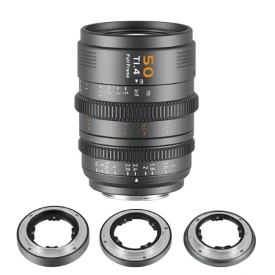 Abbildung von SIRUI VP 1 Vision Prime T1.4 Vollformat Cine Objektivset, 50mm Kinoobjektiv mit manuellem Fokus und vorinstalliertem E Mount, austauschbare RF/Z/L Mounts (Metallgrau)
