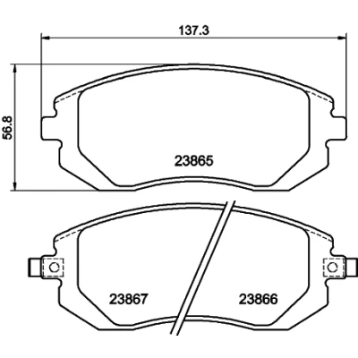 Abbildung von HELLA 8DB 355 010 211 Bremsbelagsatz mit akustischer Verschleißwarnung Zubehör SUBARU: Forester IV, III, XV I