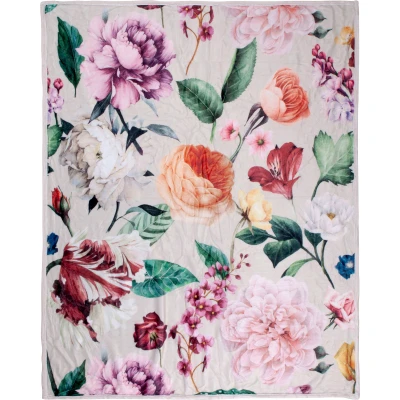Abbildung von Descanso Plaid &quot;Fiori&quot;, mit Umschlagsaum, Kuscheldecke