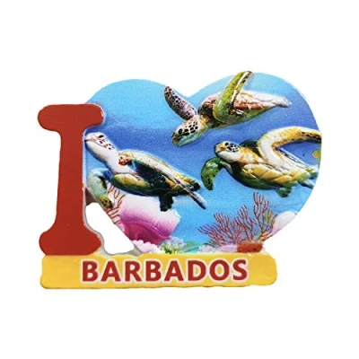 Abbildung von 3D Barbados Kühlschrank Kühlschrankmagnet Tourist Souvenirs Handgemachte Harz Handwerk Magnetische Aufkleber Home Küche Dekoration Reise Geschenk