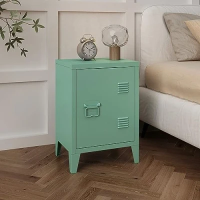 Abbildung von en.casa Nachtschrank (1 St) »Inari« Metallschrank Aktenschrank mit einer Tür Pastellgrün, matt