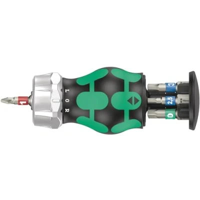 Abbildung von Wera 05004185001 Bicycle Set 5, Stubbi Bit Handhalter mit Ratschenfunktion, 8 teilig