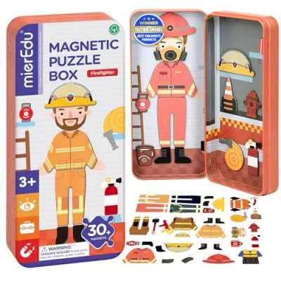 Abbildung von MIEREDU Lernspielzeug Magnetpuzzle Magnetspiel Box Beruf, 5 Berufe