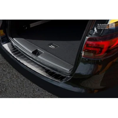 Abbildung von Schwarz Edelstahl Heckstoßstangenschutz kompatibel mit Opel Astra K Sportstourer 2016 2022 &#039;Ribs&#039;