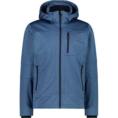 Abbildung von CMP Herren Softshelljacke in Melange Optik mit abnehmbarer Kapuze, Blaustein Mel., 46