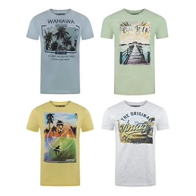 Abbildung von riverso T Shirt Herren Fotoprintshirt RIVLukas Regular Fit (4 tlg) Kurzarm Tee mit Rundhalsausschnitt aus 100% Baumwolle