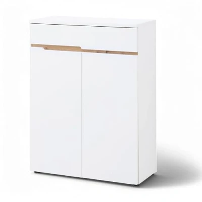 Abbildung von Schuhschrank mit Schublade weiß Artisan Eiche 80 x 107 cm MEMPHIS