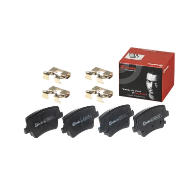 Abbildung von BREMBO P 30 117 Bremsbelagsatz mit akustischer Verschleißwarnung Anti Quietsch Blech Zubehör HYUNDAI: Santa Fé IV, IV Box Body / SUV