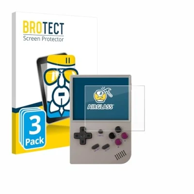 Abbildung von BROTECT Schutzglas für Anbernic RG35XX Plus (3 Stück) Schutzfolie Panzer Folie Glas [Extrem Kratzfest 9H, Anti Fingerprint, Ultra Transparent]